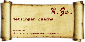 Metzinger Zsanna névjegykártya